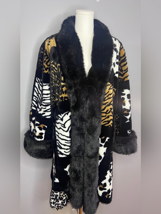 Olympia Limited Inc. Jackets & Blazers - Vintage Olympia Patchwork Faux Fur Animal Print Coat Size Medium